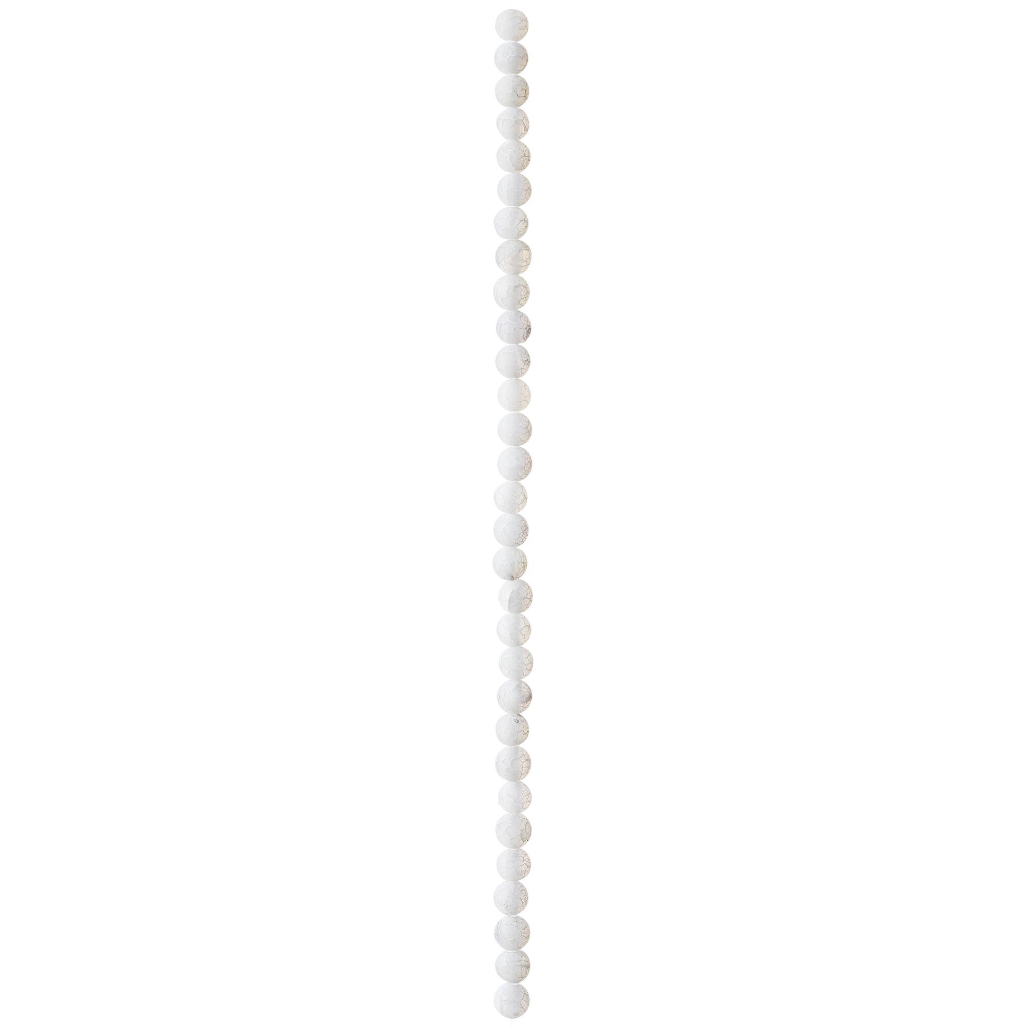 Matte White Crackle Agate Round Beads, 6mm by Bead Landing™